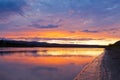 Beautiful sunset over Yukon River near Dawson City Royalty Free Stock Photo