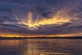 Beautiful sunset, Pacific Ocean, New Zealand Royalty Free Stock Photo