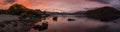 Beautiful sunset Panorama view lake Wanaka, Queenstown, New Zeal