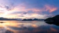 Beautiful sunset panpramic reservoir at Khuean Srinagarindra National Park kanchanaburi povince