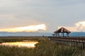 Beautiful sunset with pavilion in Sam Roi Yot National Park ,Prachuap Khiri Khan Thailand Royalty Free Stock Photo