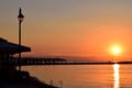 Beautiful sunset at Peraia suburb, Thessaloniki, Greece. Royalty Free Stock Photo