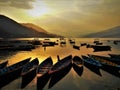 Beautiful Sunset in Phewa Lake in Nepal