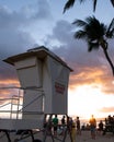 Sunset at Poipu 'Monk Seal Beach on Kauai, Hawaii Royalty Free Stock Photo