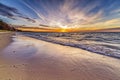 Beautiful sunset at Port Austin beach in Michigan Royalty Free Stock Photo