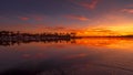 Beautiful sunset Port AlcÃÂºdia in Mallorca, Spain Royalty Free Stock Photo