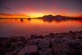 Beautiful sunset Port AlcÃÂºdia in Mallorca, Spain Royalty Free Stock Photo