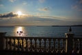 beautiful sunset on the promenade of the city of Sevastopol Royalty Free Stock Photo