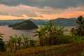 Beautiful sunset at the Punishment Island in Lake Mutanda in Uganda