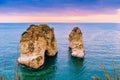 Beirut sunset on raouche rocks