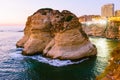 Beirut sunset on raouche rocks