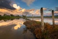 Beautiful sunset reflection at sunset