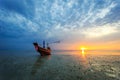 Beautiful sunset and reflection of sea at Samui island Royalty Free Stock Photo