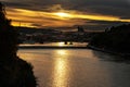 Beautiful sunset over the Vltava Royalty Free Stock Photo