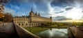 Royal Monastery of San Lorenzo de El Escorial near Madrid during sunset in Spain, Europe