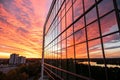 Sunset reflection in building windows Royalty Free Stock Photo