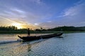 Beautiful sunset on the river at Coxs Bazar, Bangladesh.
