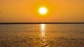 Beautiful sunset on river indus pakistan Royalty Free Stock Photo
