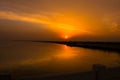 Beautiful sunset on river indus pakistan Royalty Free Stock Photo