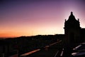 Beautiful sunset on a roof in Lisbon Royalty Free Stock Photo