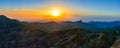 Beautiful sunset with the Roque Nublo peak on Gran Canaria island, Spain Royalty Free Stock Photo