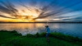 Beautiful sunset at Rowerâs Bay Park, Singapore.