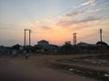 Beautiful sunset in rural ghana