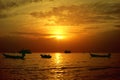 Beautiful sunset in Sairee Beach, Koh Tao, Thailand Royalty Free Stock Photo