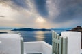 Beautiful sunset on Santorini island, Greece. Royalty Free Stock Photo