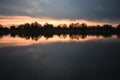 The sunset on the Sava river