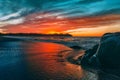 Beautiful Sunset on Sayulita Mexican beach. Royalty Free Stock Photo