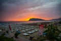 Beautiful sunset scene on Alanya beach