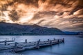 Beautiful Sunset Scene at Lake Wanaka, New Zealand Royalty Free Stock Photo