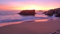 Beautiful sunset scenery on the coast of the sea in Quiberon, France Royalty Free Stock Photo