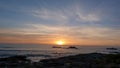 Beautiful sunset scenery on the coast of the sea in Quiberon, France Royalty Free Stock Photo