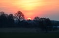 Beautiful sunset scenery with a house. Latvia, Vidzeme.