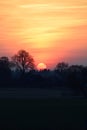 Beautiful sunset scenery with a house. Latvia, Vidzeme.