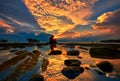 Sunset at Measti Beach tanah Lot tabanan bali Royalty Free Stock Photo