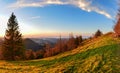 beautiful sunset on the schnebelhorn in zurich oberland, fischenthal. a bit of fog over Zurich, swiss panorama