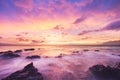 Beautiful Sunset sea beach glowing Royalty Free Stock Photo