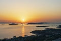 Beautiful sunset on the sea. Murter island, Croatia Royalty Free Stock Photo