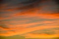 Beautiful  sunset at the sea. Orange tropical sunset. Colorful clouds on the sky. Royalty Free Stock Photo