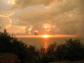 Beautiful sunset at the sea, during the wet season in January,, after a storn, at Nightcliff, Darwin, Australia Royalty Free Stock Photo