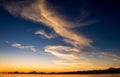 Beautiful Sunset of Seascape with Mountains silhouets. Sea off the Coast of Cabo San Lucas. Gulf of California also known as the Royalty Free Stock Photo