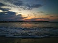 Beautiful sunset at senok beach, kota bharu kelantan, malaysia.
