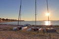 Beautiful sunset shots taken at the beach of Laboe in Germany on s sunny summer day Royalty Free Stock Photo