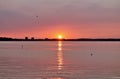 Beautiful sunset shots taken at the beach of Laboe in Germany on s sunny summer day Royalty Free Stock Photo