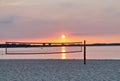 Beautiful sunset shots taken at the beach of Laboe in Germany on s sunny summer day Royalty Free Stock Photo