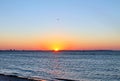 Beautiful sunset shots taken at the beach of Laboe in Germany on s sunny summer day Royalty Free Stock Photo