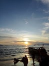 Beautiful sunset on Sibolga beach